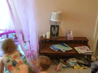 Screen Shot 2017-10-15 at 3.42.58 PM  Then we went to Val&#39;s room to show us her bed. Liam likes to get on the bed under the canopy over Val&#39;s bed